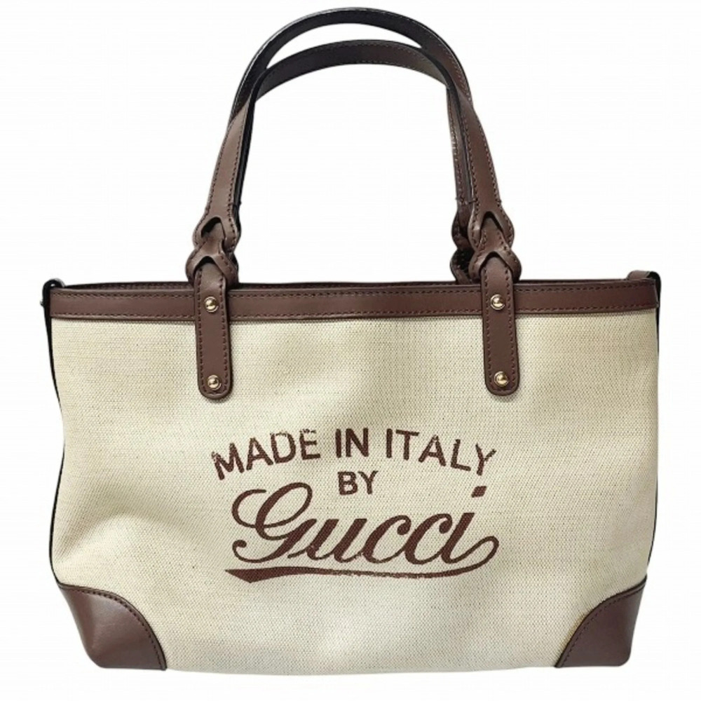 Gucci GUCCI Tote Bag Craft Canvas Leather 269878